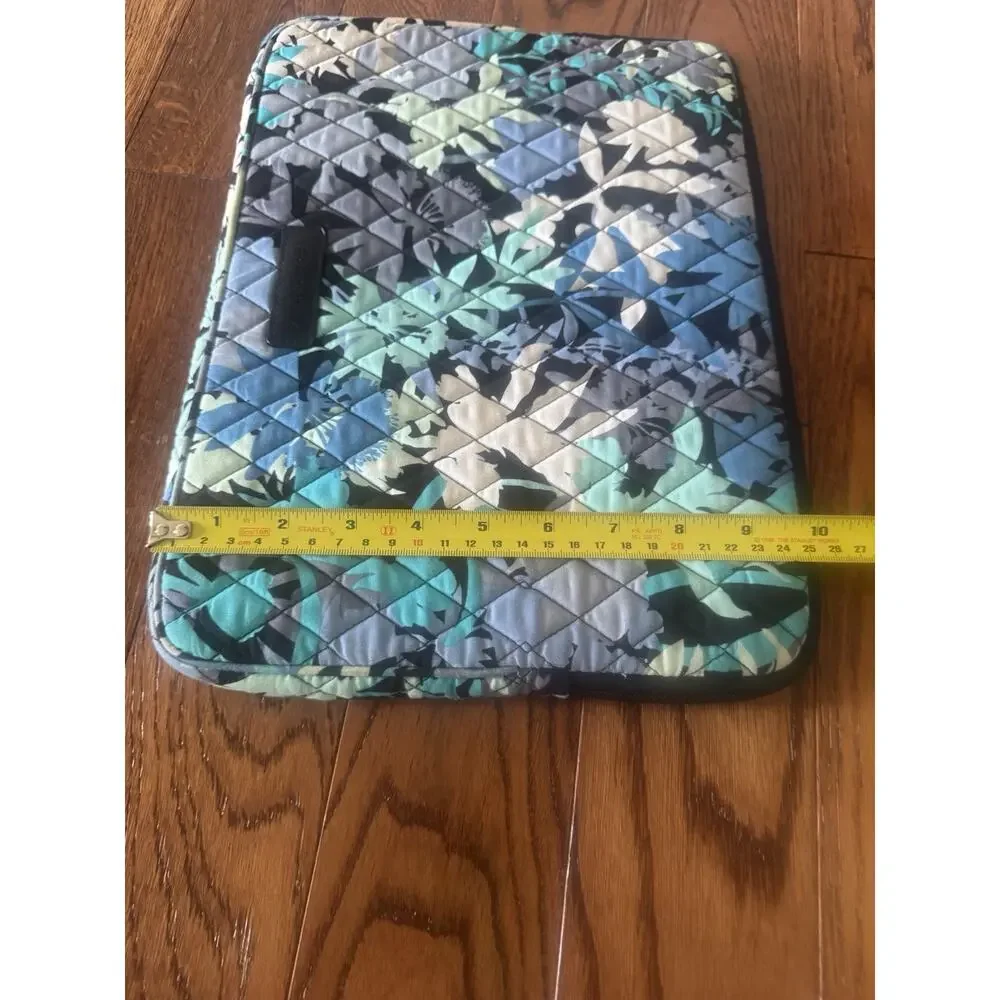 Vera Bradley Laptop Sleeve Camofloral Blue Padded Quilted Abstract Retired